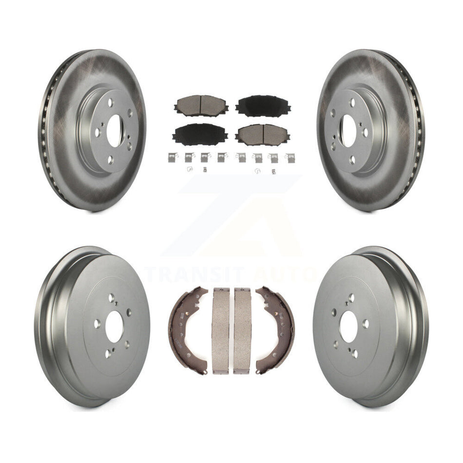 Front Rear Coated Disc Brake Rotors Ceramic Pads And Drum Kit For Toyota Corolla KGC-102013
