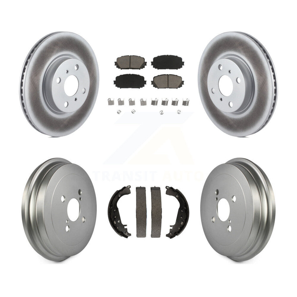 Front Rear Coated Disc Brake Rotors Ceramic Pads And Drum Kit For Toyota Yaris KGC-102021