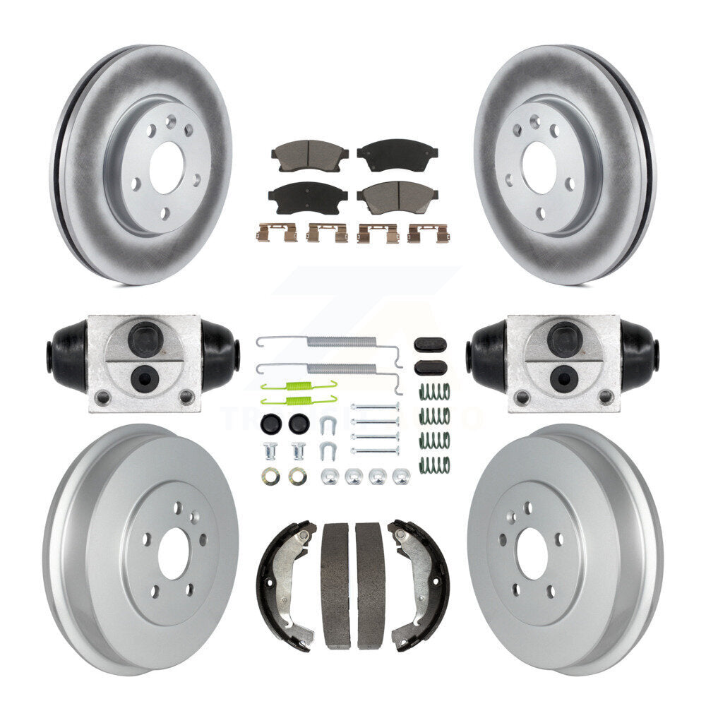 Front Rear Coated Disc Brake Rotor Ceramic Pad Drum Kit (9Pc) For Chevrolet Cruze Limited KGC-102089