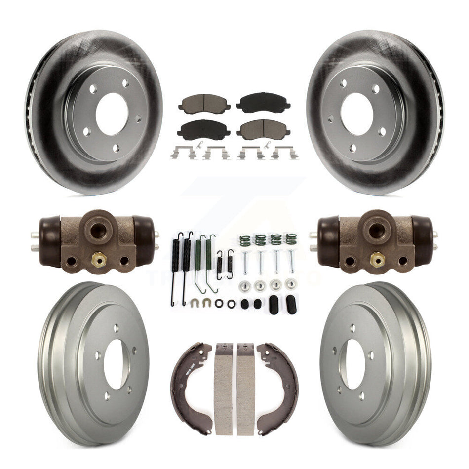 Front Rear Coated Disc Brake Rotors Ceramic Pads And Drum Kit (9Pc) For Dodge Caliber KGC-102117