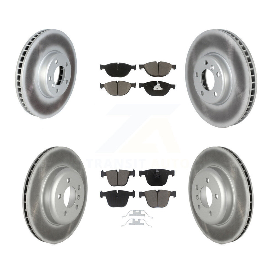 Front Rear Coated Disc Brake Rotors And Ceramic Pads Kit (6Pc) For BMW 740Li 740i 535i GT xDrive ActiveHybrid 7 KGC-102124