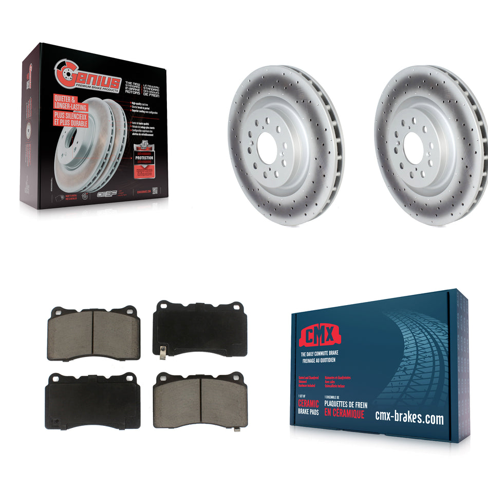 Front Coated Disc Brake Rotors And Ceramic Pads Kit For 2017-2019 Honda Civic Type R KGC-102126