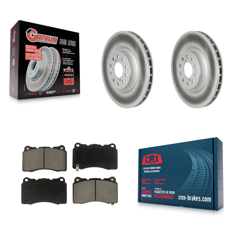 Front Coated Disc Brake Rotors And Ceramic Pads Kit For 2017-2019 Honda Civic Type R KGC-102127