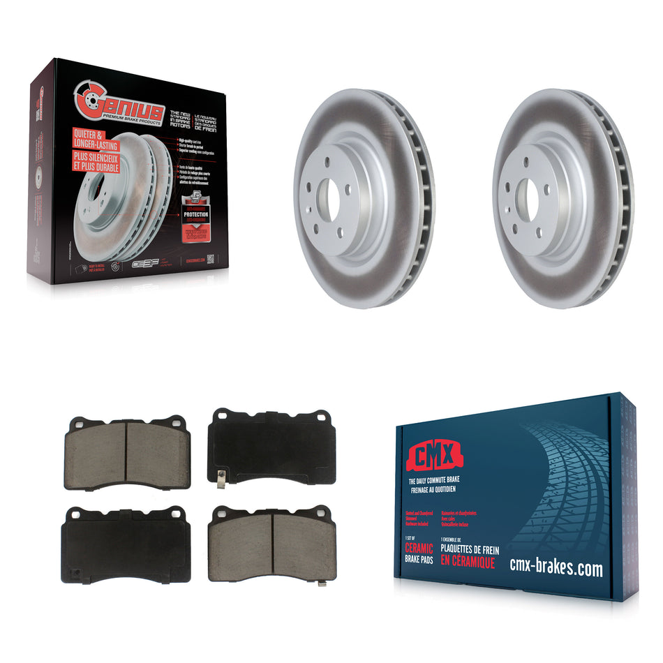 Front Coated Disc Brake Rotors And Ceramic Pads Kit For Tesla S X KGC-102134
