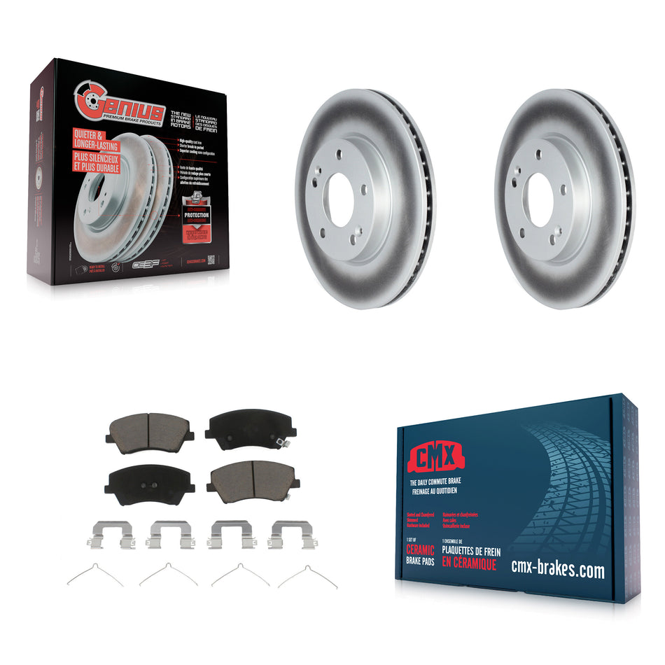 Front Coated Disc Brake Rotors And Ceramic Pads Kit For Kia Niro Hyundai Ioniq KGC-102140