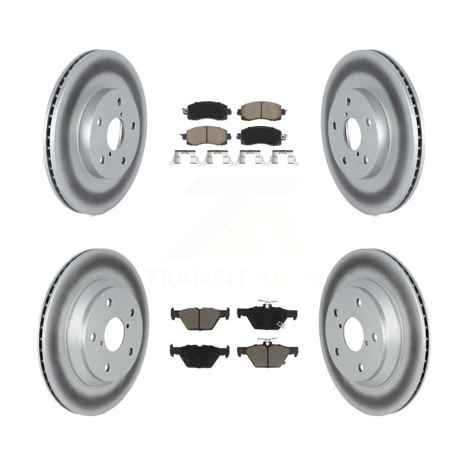 Front Rear Coated Disc Brake Rotors And Ceramic Pads Kit For Subaru Forester KGC-102153