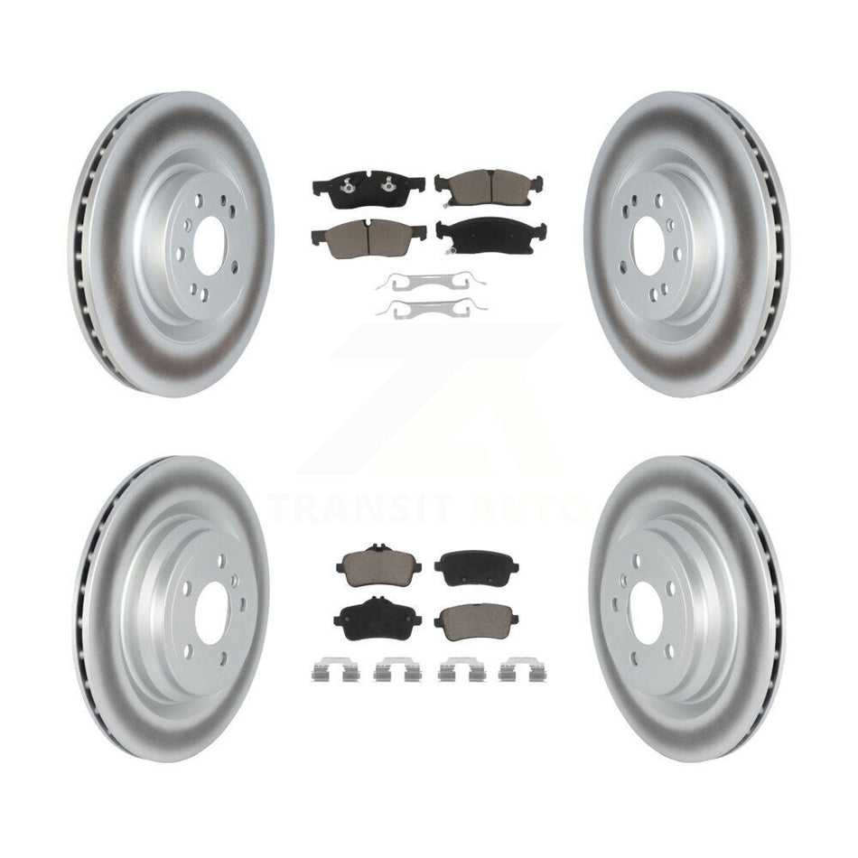 Front Rear Coated Disc Brake Rotors And Ceramic Pads Kit For 2016-2017 Mercedes-Benz GLE400 With AMG Package KGC-102156