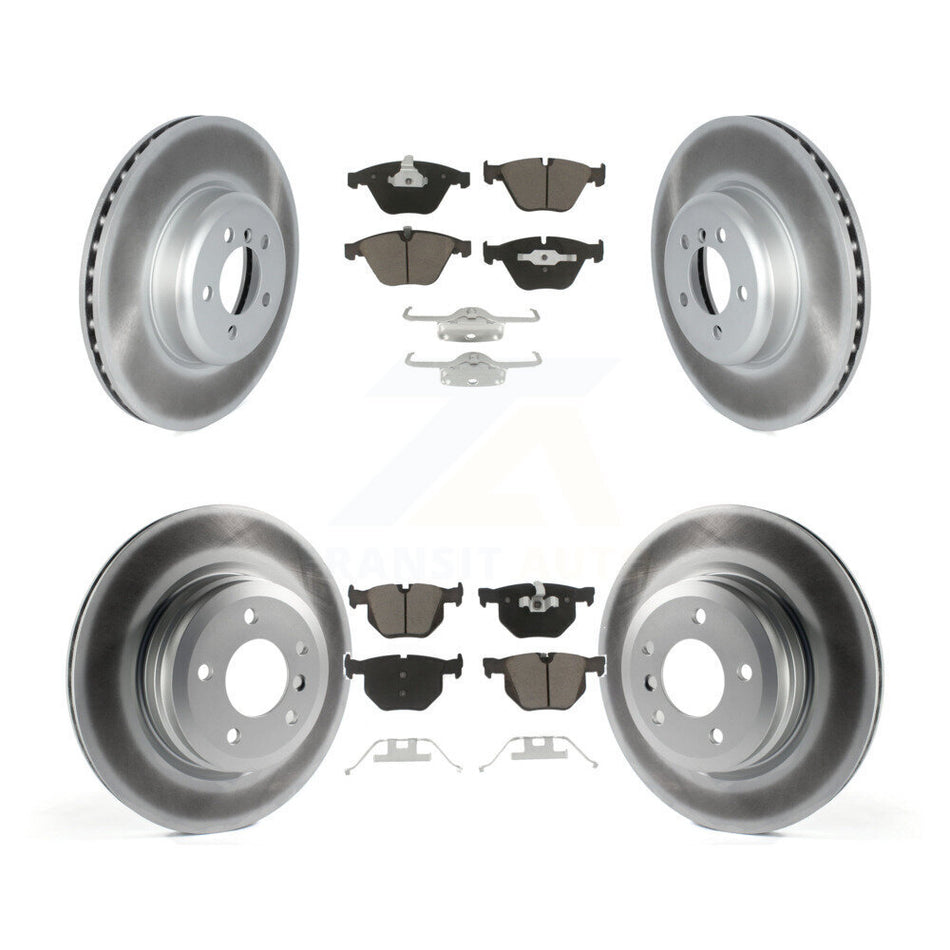 Front Rear Coated Disc Brake Rotors And Ceramic Pads Kit For 2012 BMW 335i Convertible Coupe With Blue Painted Calipers KGC-102163