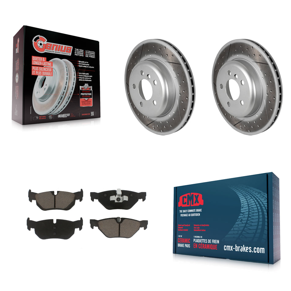 Rear Coat Brake Rotors Ceramic Pad Kit For BMW 328i xDrive With 345mm Diameter Rotor KGC-102177