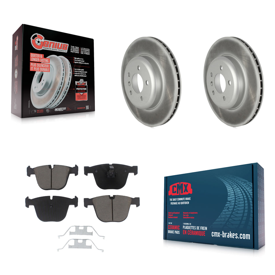 Rear Coated Disc Brake Rotors And Ceramic Pads Kit For BMW 740Li 740i 535i GT xDrive ActiveHybrid 7 KGC-102183