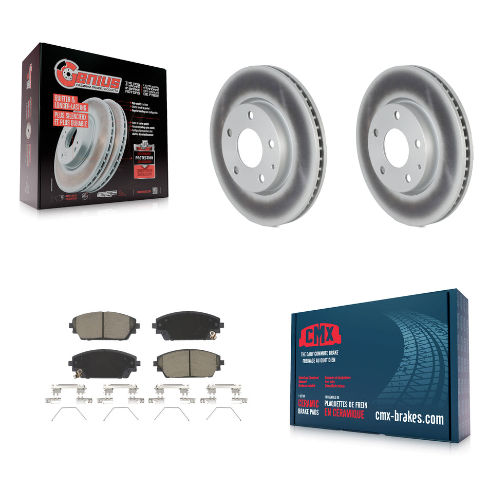 Front Coated Disc Brake Rotors And Ceramic Pads Kit For Mazda 3 KGC-102186