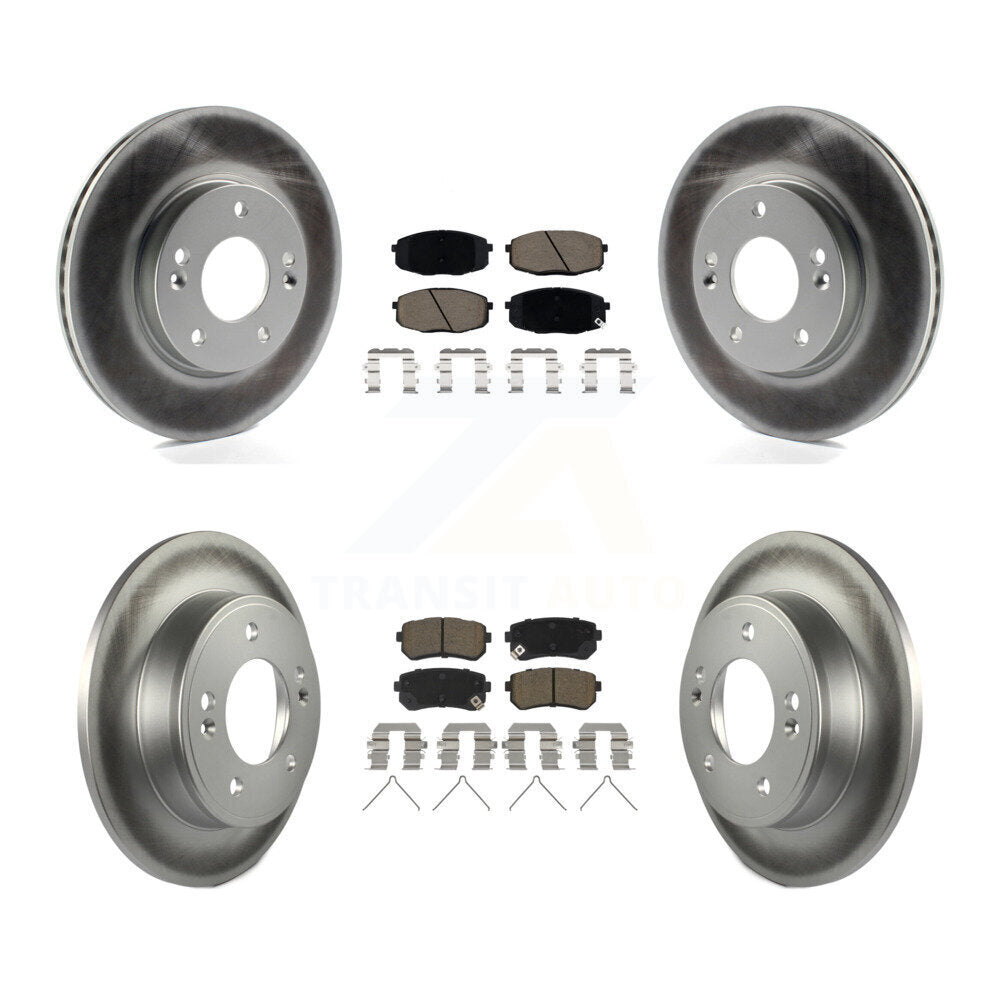 Front Rear Coated Disc Brake Rotors And Ceramic Pads Kit For Hyundai Kona Kia Seltos KGC-102193