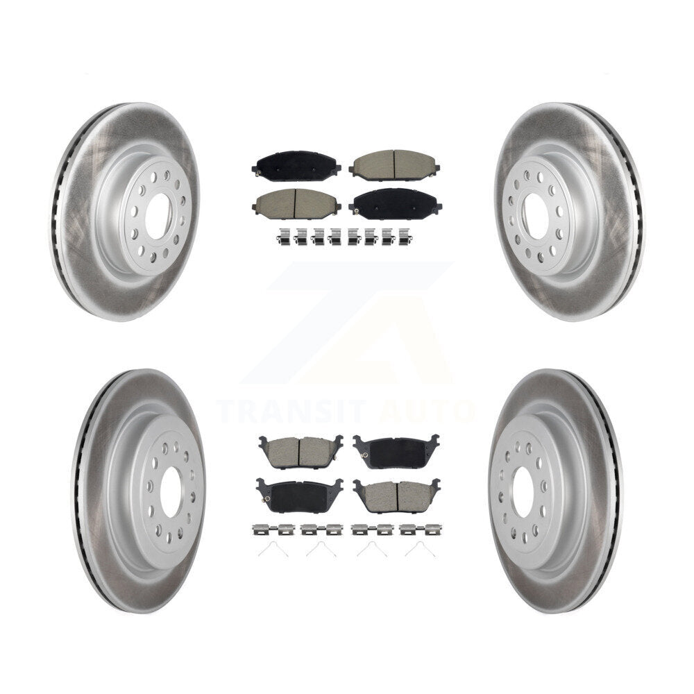 Front Rear Coated Disc Brake Rotors And Ceramic Pads Kit For Ram 1500 KGC-102195