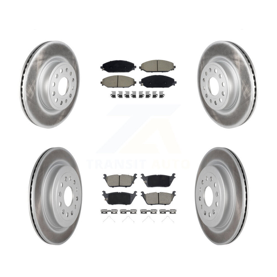 Front Rear Coated Disc Brake Rotors And Ceramic Pads Kit For Ram 1500 KGC-102195