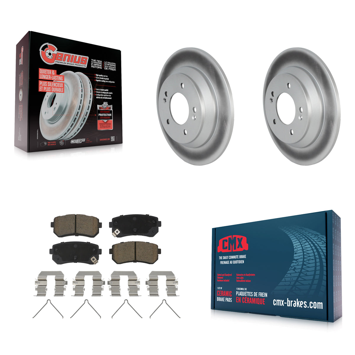 Rear Coated Disc Brake Rotors And Ceramic Pads Kit For Hyundai Kona KGC-102207