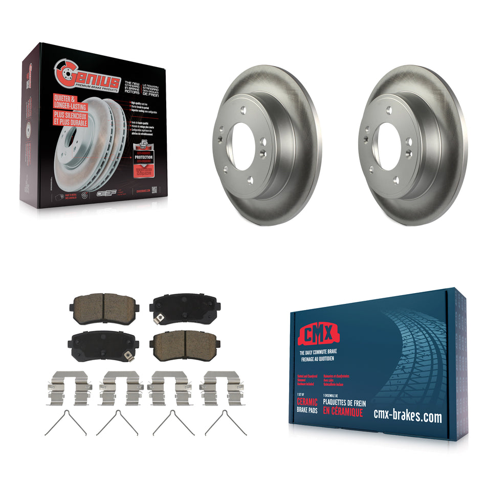 Rear Coated Disc Brake Rotors And Ceramic Pads Kit For Hyundai Kona Kia Seltos KGC-102209