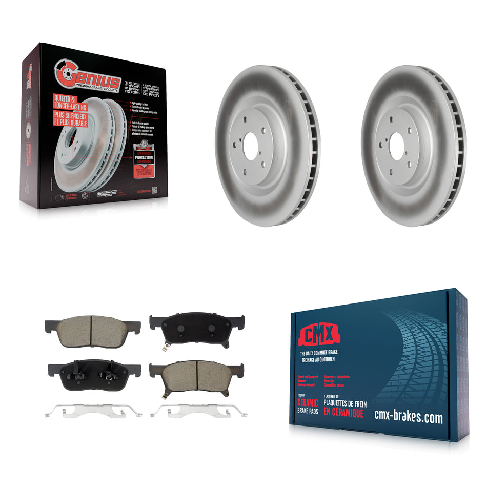 Front Coated Disc Brake Rotors And Ceramic Pads Kit For 2019-2024 Subaru Ascent KGC-102227