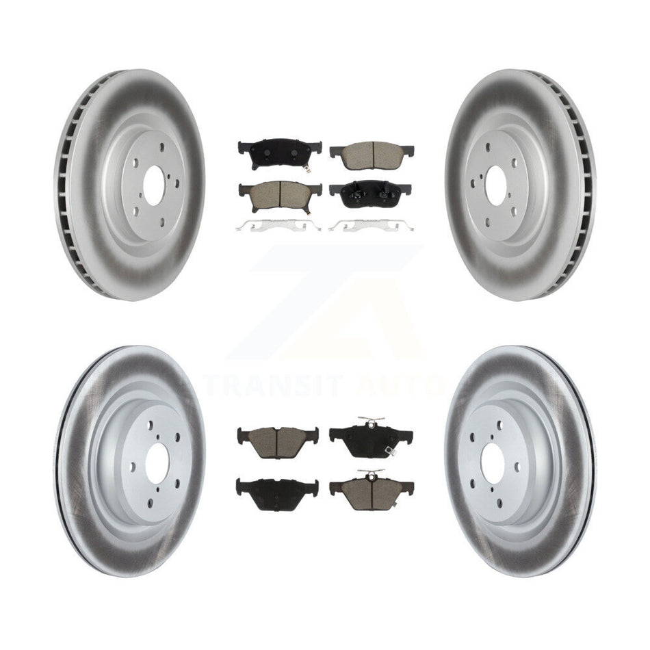 Front Rear Coated Disc Brake Rotors And Ceramic Pads Kit For 2019-2024 Subaru Ascent KGC-102231