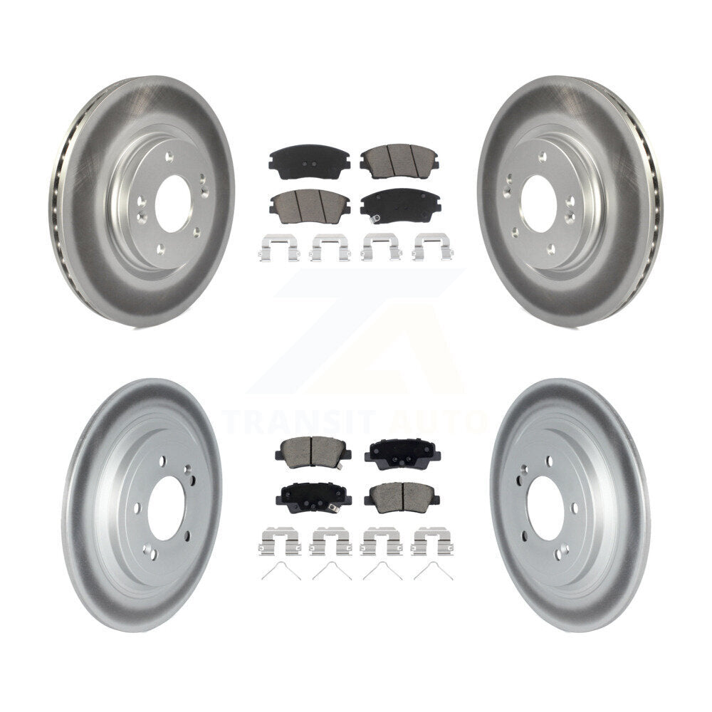 Front Rear Coated Disc Brake Rotors And Ceramic Pads Kit For Kia Sportage Hyundai Tucson KGC-102236