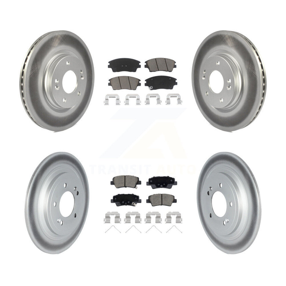 Front Rear Coated Disc Brake Rotors And Ceramic Pads Kit For Kia Sportage Hyundai Tucson KGC-102236