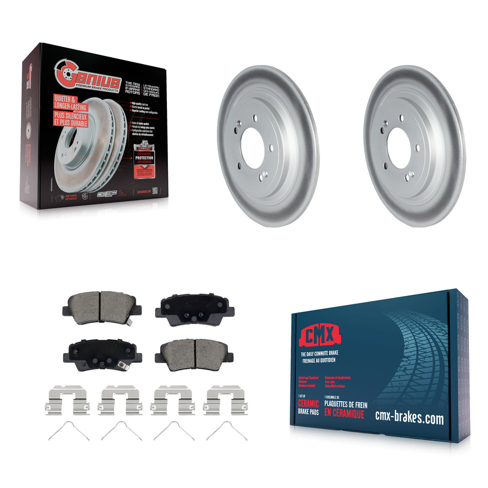 Rear Coated Disc Brake Rotors And Ceramic Pads Kit For Kia Sportage Hyundai Tucson Nexo KGC-102241