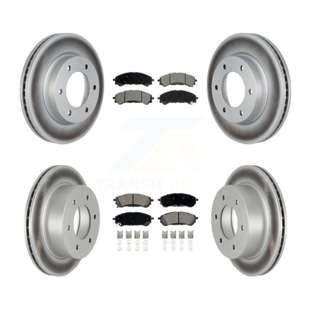Front Rear Coated Disc Brake Rotors And Ceramic Pads Kit For 2019-2023 Ford Ranger KGC-102252