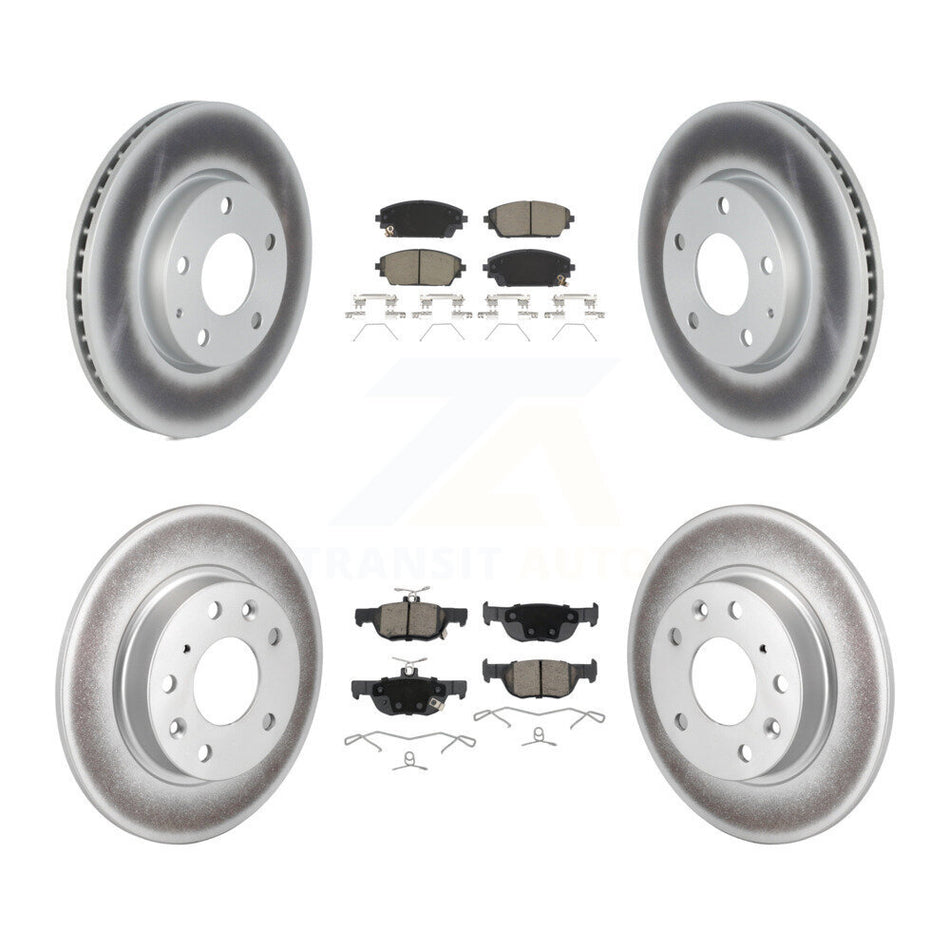 Front Rear Coated Disc Brake Rotors And Ceramic Pads Kit For Mazda 3 Sport FWD KGC-102253