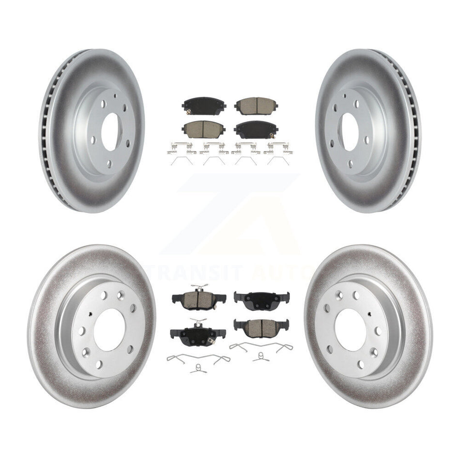 Front Rear Coated Disc Brake Rotors And Ceramic Pads Kit For Mazda 3 Sport AWD KGC-102254