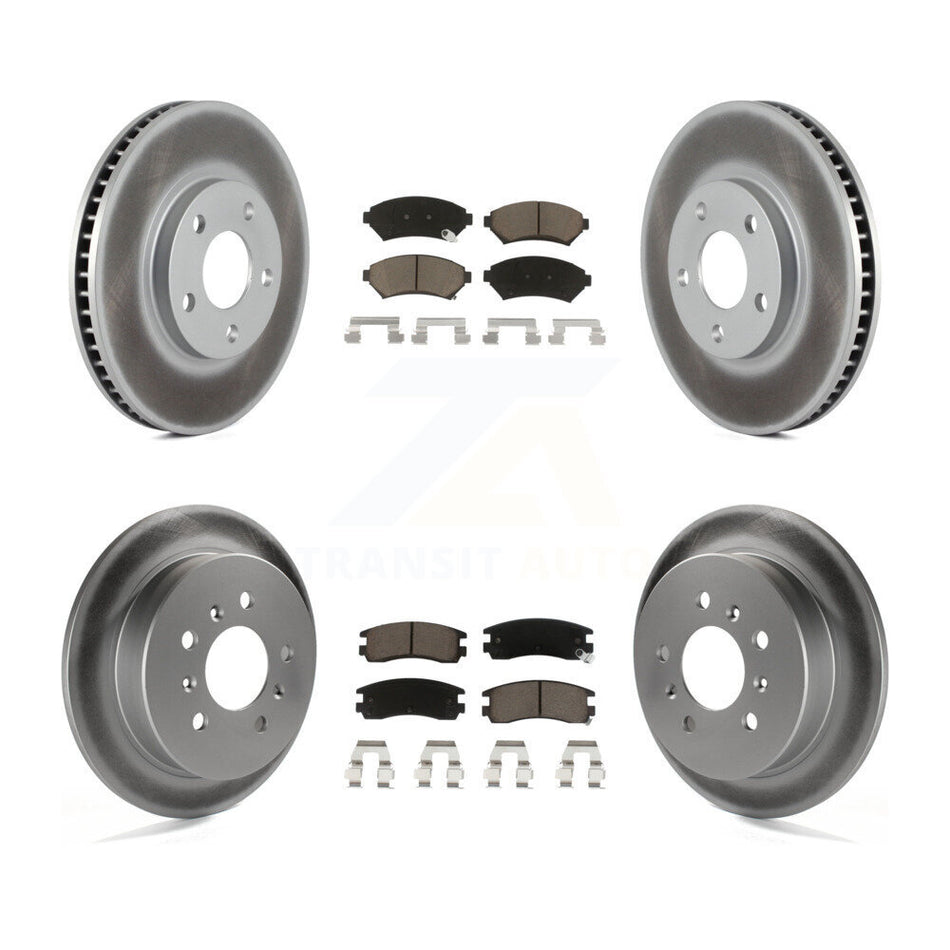 Front Rear Coated Disc Brake Rotors And Ceramic Pads Kit For Chevrolet Impala Monte Carlo Oldsmobile Intrigue KGC-102257