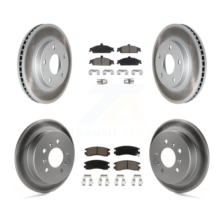 Front Rear Coated Disc Brake Rotors And Ceramic Pads Kit For Pontiac Grand Am Oldsmobile Alero KGC-102258
