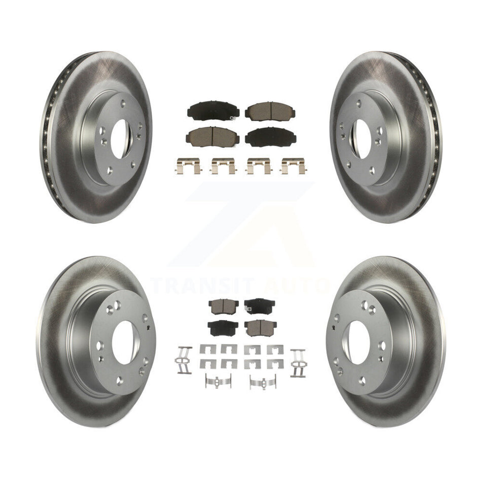 Front Rear Coated Disc Brake Rotors And Ceramic Pads Kit For Honda Accord KGC-102272