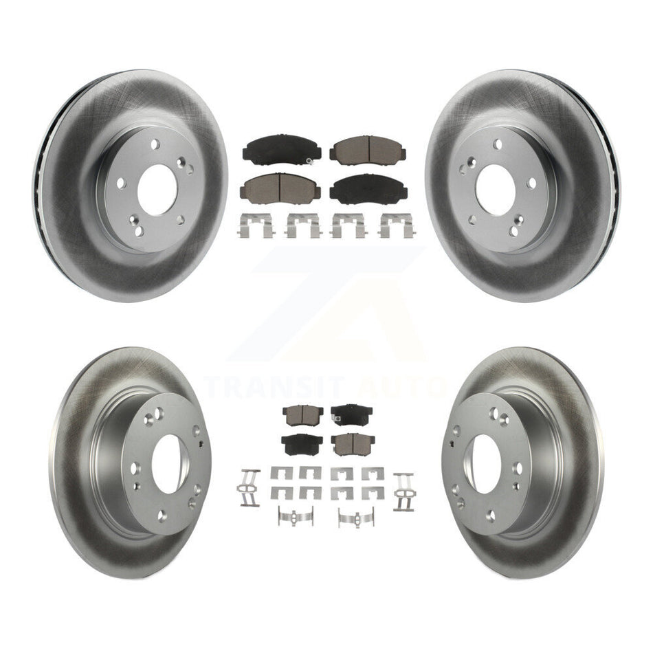 Front Rear Coated Disc Brake Rotors And Ceramic Pads Kit For Honda Accord KGC-102276