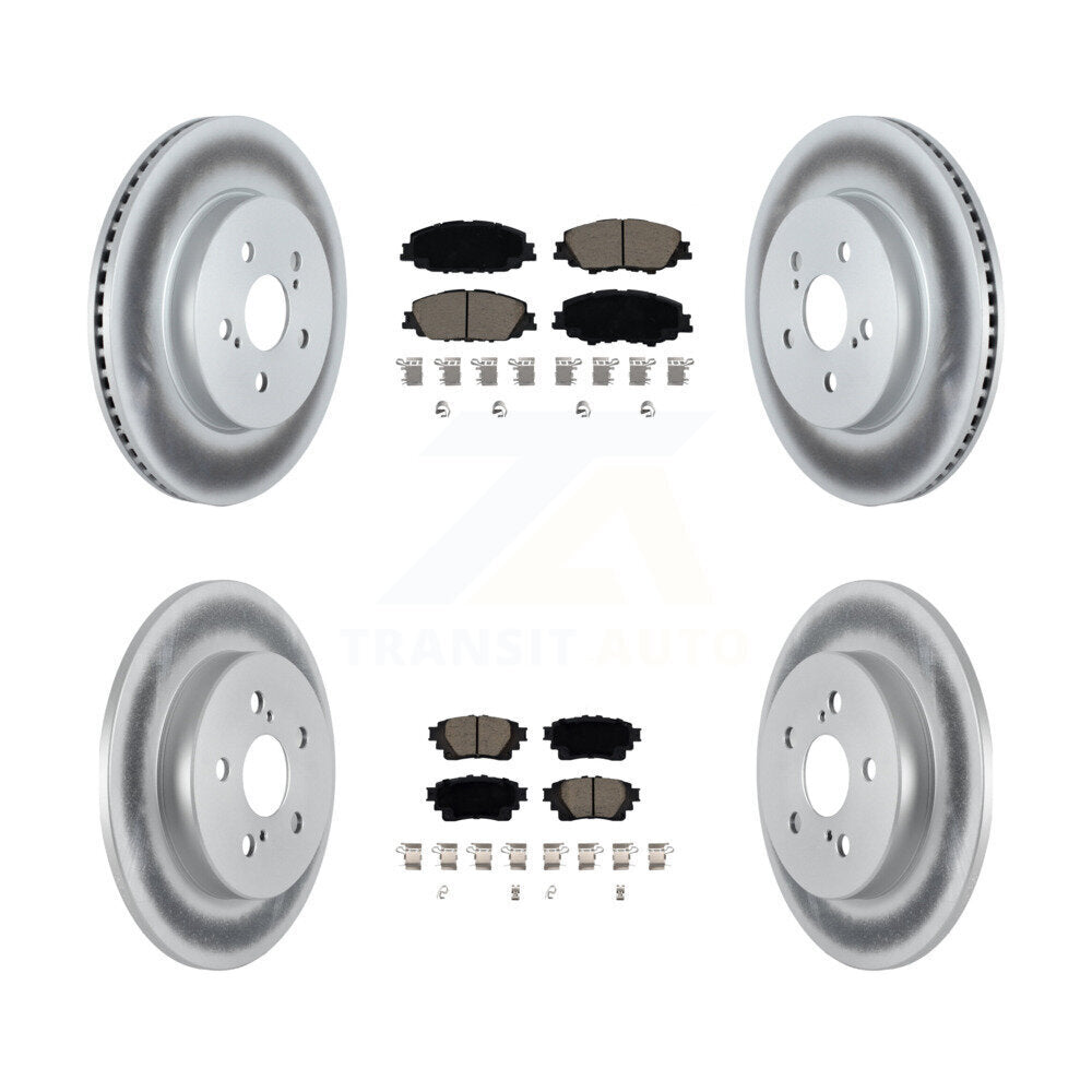Front Rear Coated Disc Brake Rotors And Ceramic Pads Kit For Toyota Corolla KGC-102278