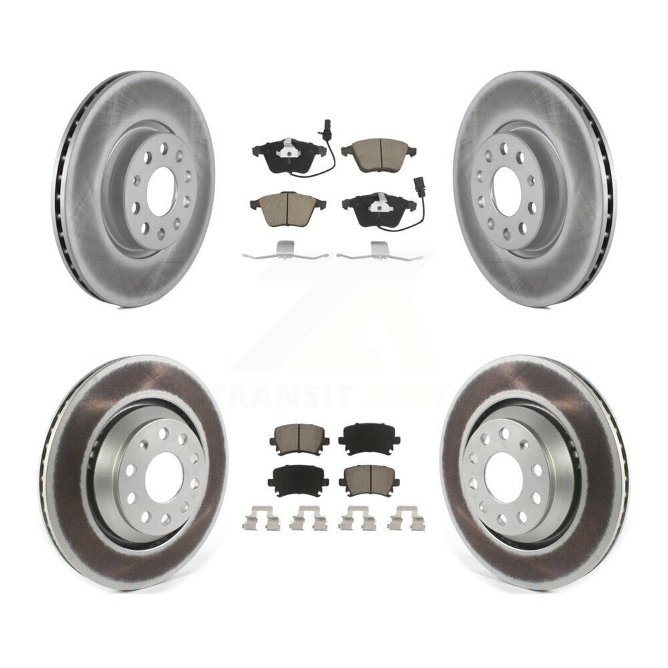 Front Rear Coated Disc Brake Rotors And Ceramic Pads Kit For Volkswagen CC KGC-102281
