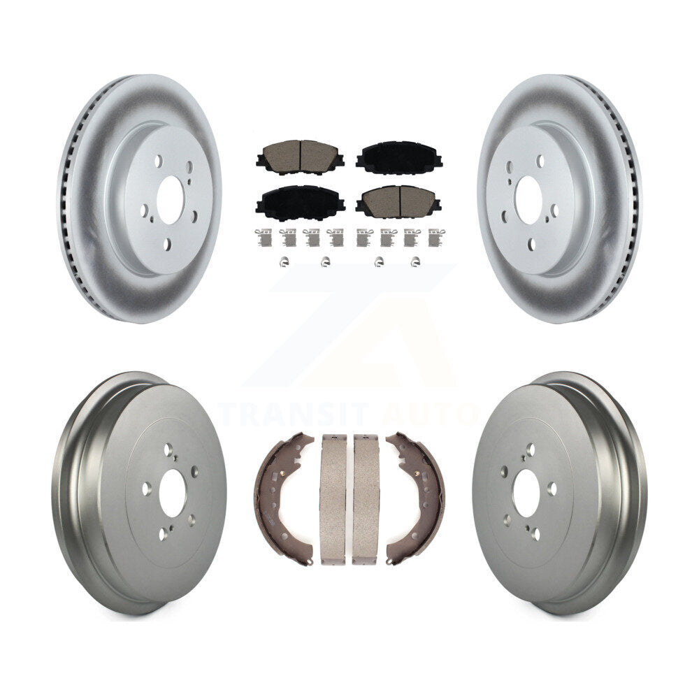 Front Rear Coated Disc Brake Rotors Ceramic Pad And Drum Kit For 2019 Toyota Corolla 2.0L KGC-102284