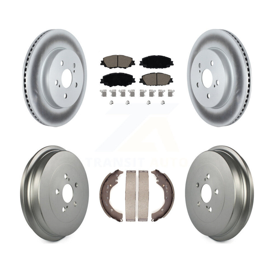 Front Rear Coated Disc Brake Rotors Ceramic Pad And Drum Kit For 2019 Toyota Corolla 2.0L KGC-102284