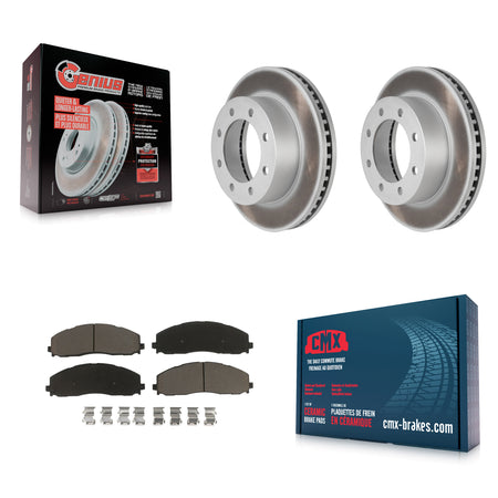 Front Coated Disc Brake Rotors And Ceramic Pads Kit For 2013 Ford F-250 Super Duty 4WD KGC-102300