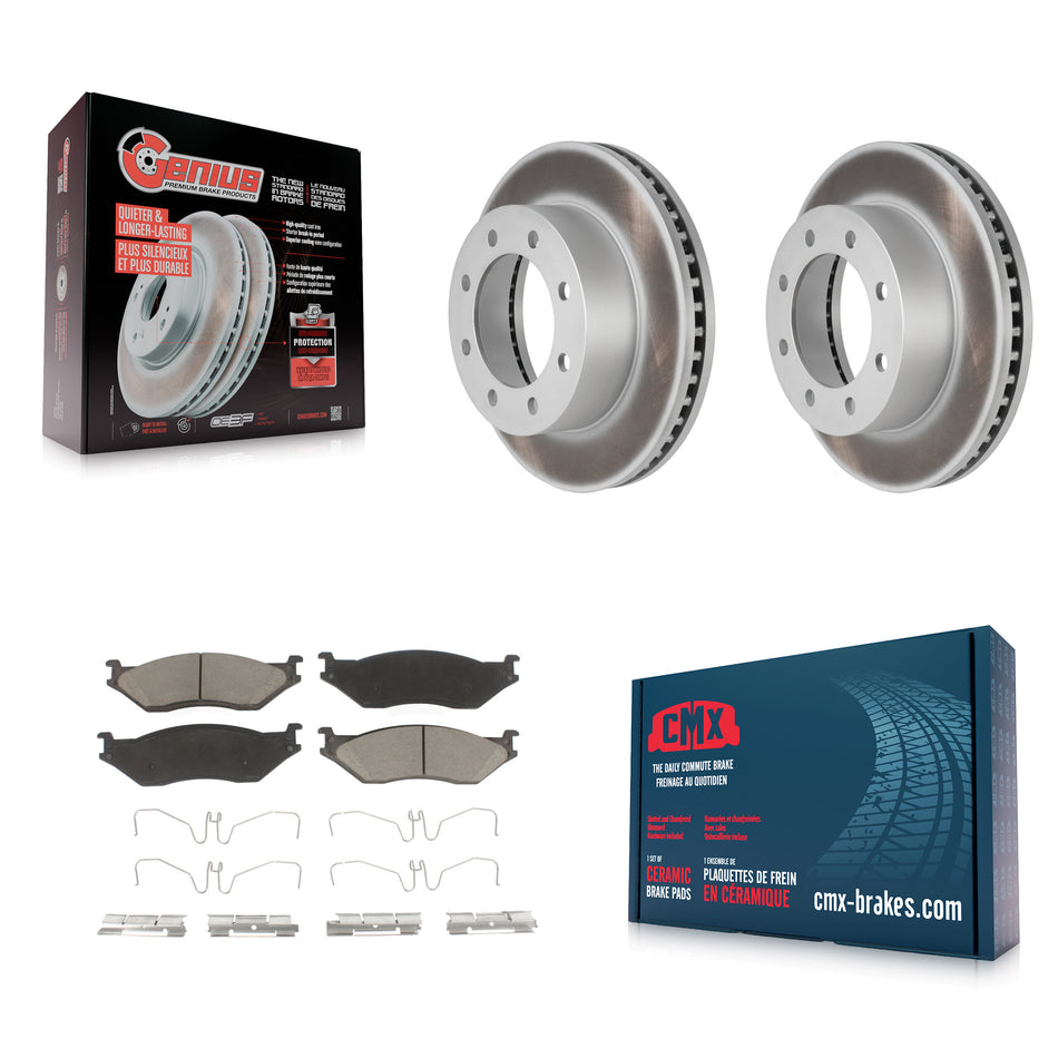 Front Coat Brake Rotors Ceramic Pad Kit For 05-09 Ford F-450 Super Duty With 8 Lug Wheels KGC-102301