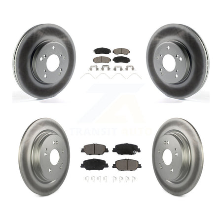 Front Rear Coated Disc Brake Rotors And Ceramic Pads Kit For Honda CR-V KGC-102308