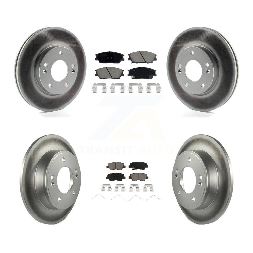 Front Rear Coated Disc Brake Rotors And Ceramic Pads Kit For Hyundai Venue Kia Soul KGC-102311