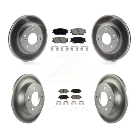 Front Rear Coated Disc Brake Rotors And Ceramic Pads Kit For Hyundai Venue Kia Soul KGC-102311
