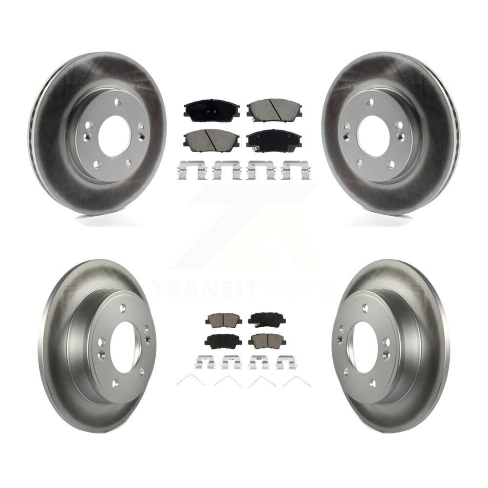 Front Rear Coated Disc Brake Rotors And Ceramic Pads Kit For Hyundai Venue Kia Soul KGC-102311