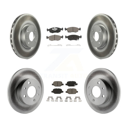 Front Rear Coated Disc Brake Rotors And Ceramic Pads Kit For Fiat 500 KGC-102312