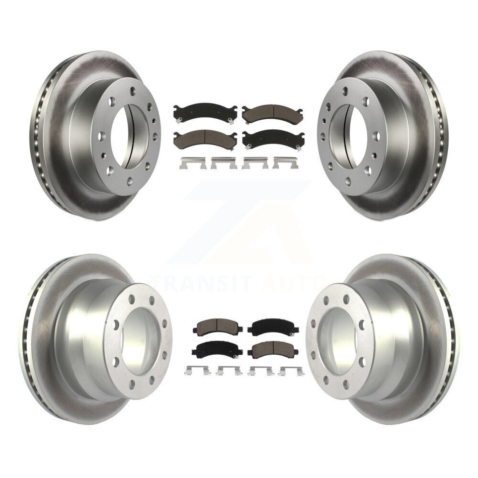 Front Rear Coated Disc Brake Rotors And Ceramic Pads Kit For Chevrolet Express 4500 KGC-102315