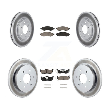 Front Rear Coated Disc Brake Rotors And Ceramic Pads Kit For 2007 Nissan TITAN From 04 07 KGC-102320