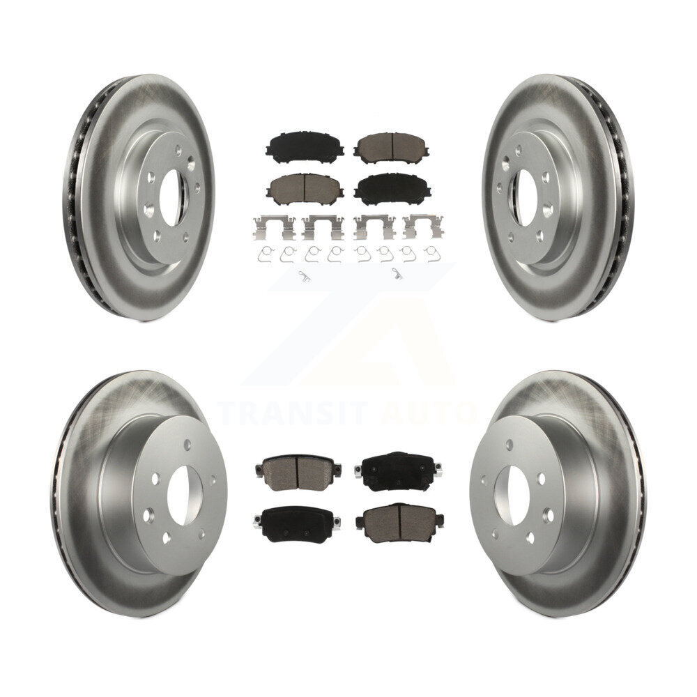 Front Rear Coated Disc Brake Rotors And Ceramic Pads Kit For 2019 Nissan Rogue Sport S KGC-102322