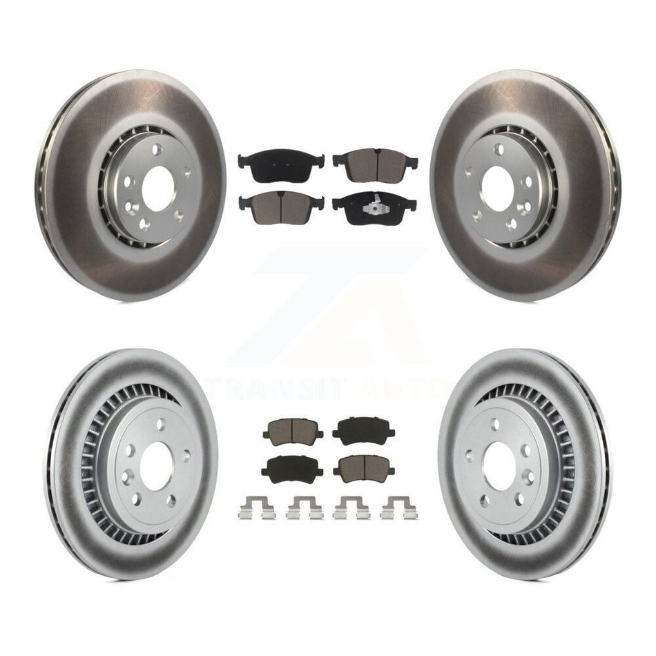 Front Rear Coated Disc Brake Rotors And Ceramic Pads Kit For Volvo XC60 KGC-102327