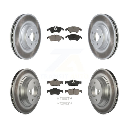 Front Rear Coated Disc Brake Rotors And Ceramic Pads Kit For Mercedes-Benz E400 KGC-102328