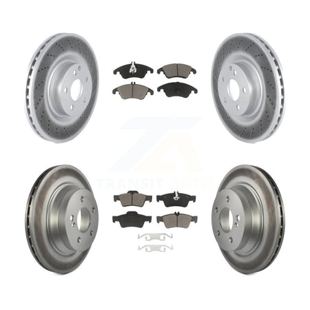 Front Rear Coated Disc Brake Rotors And Ceramic Pads Kit For Mercedes-Benz E400 KGC-102329