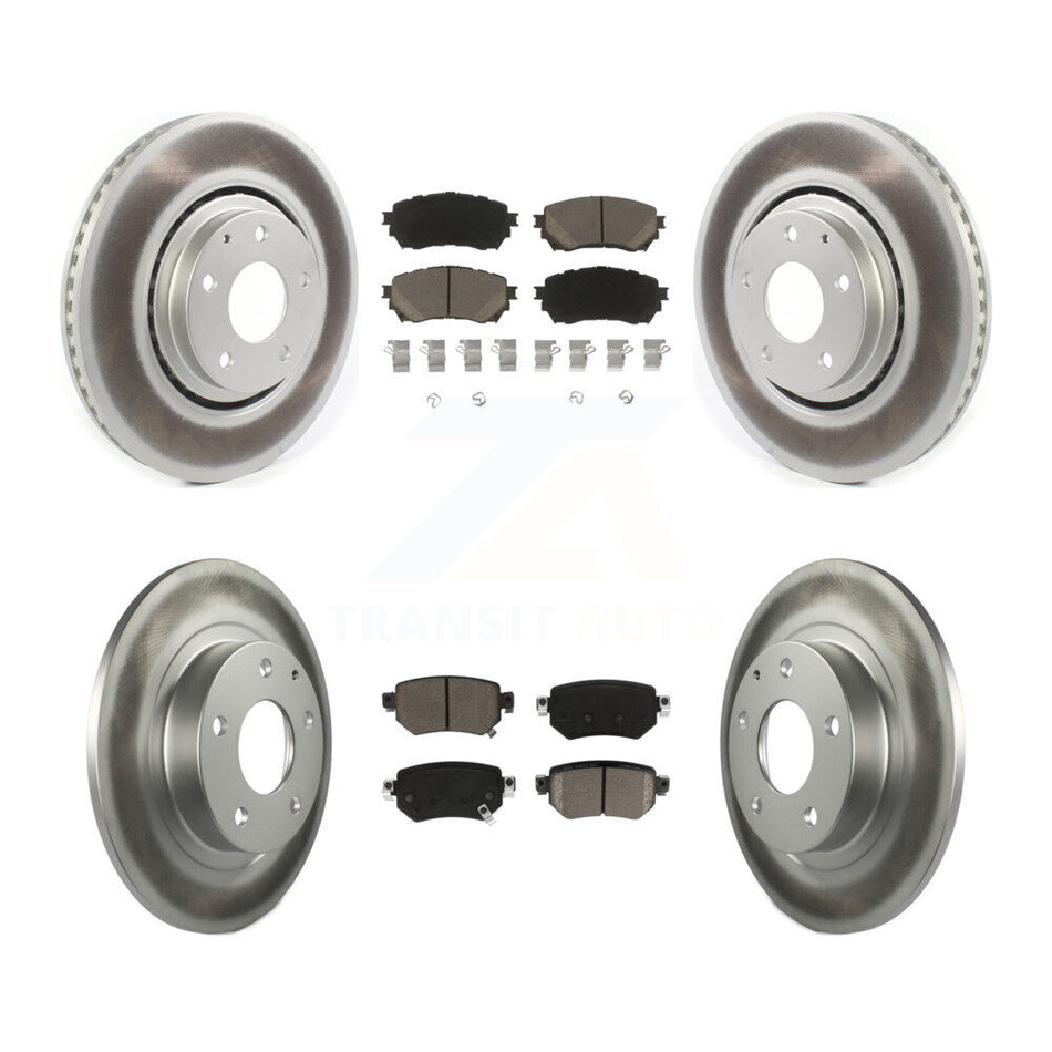 Front Rear Coated Disc Brake Rotors And Ceramic Pads Kit For 2021 Mazda 6 Turbocharged KGC-102330